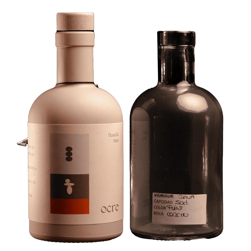 botella ocre
